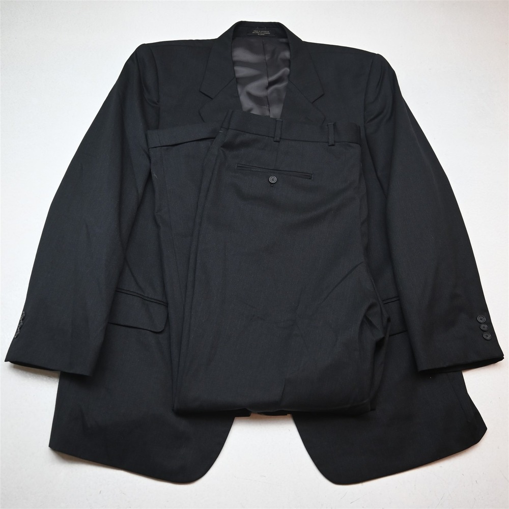 Botany 500 46R 42x32 Charcoal Gray Wool Cashmere Mens Jacket Pants Suit